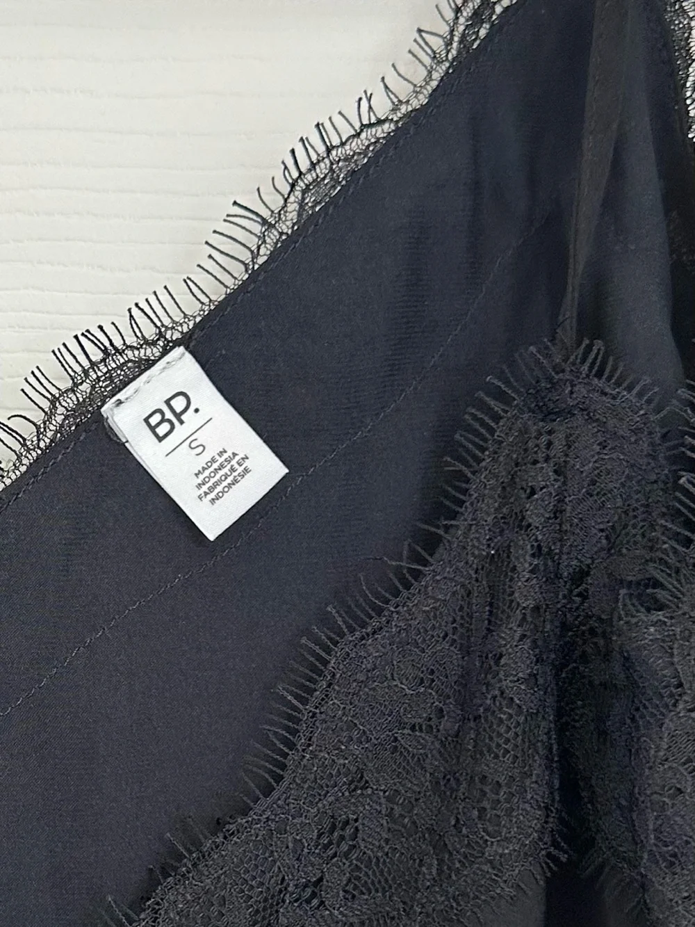 BP Black Lace Trim Cami Top Size S